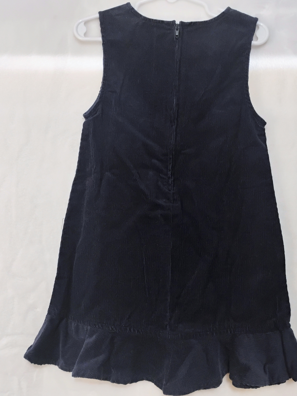 Bonnie Jean 3T Corduroy Jumper Dress Navy Blue Balloons Embroidered Hearts J - Picture 2 of 2